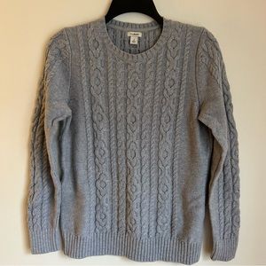 L.L. Bean Gray Cable Knit Women’s Sweater, Size S